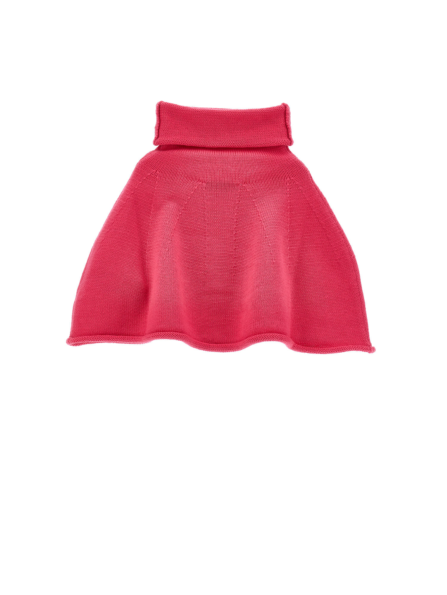 Monnalisa Knitted Cape In Bright Peach Pink