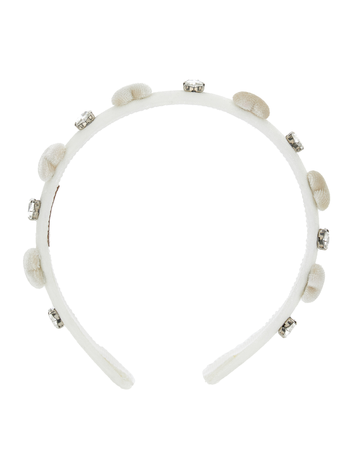 Monnalisa Velvet Hairband In Cream