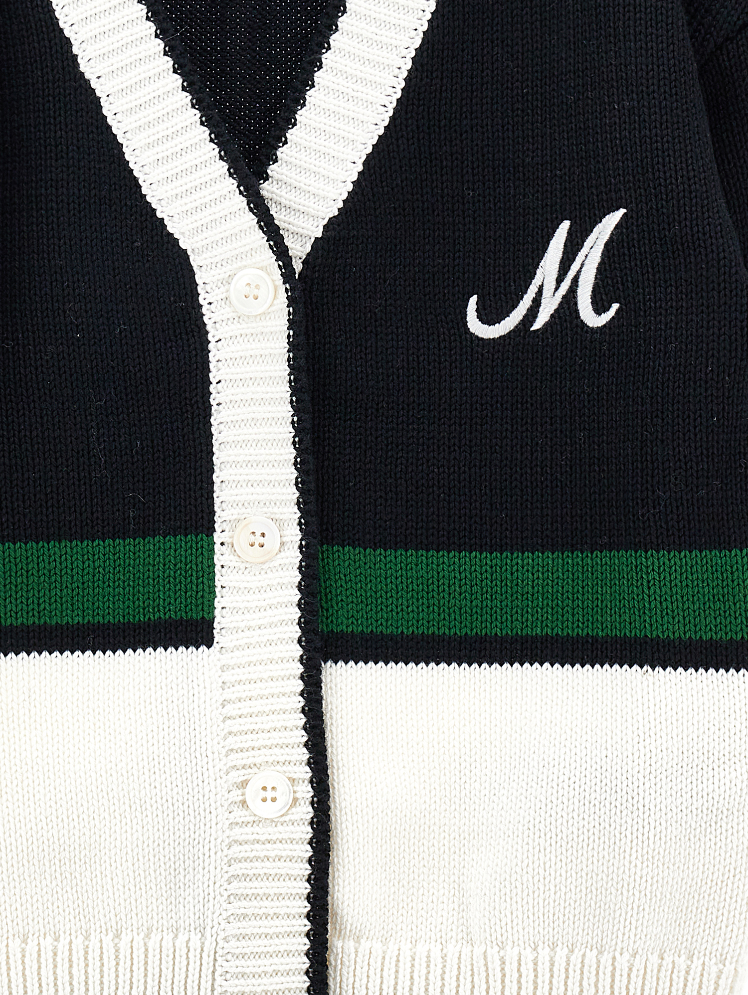 Monnalisa Maxi Cardigan With Coloured Bands In Black + White