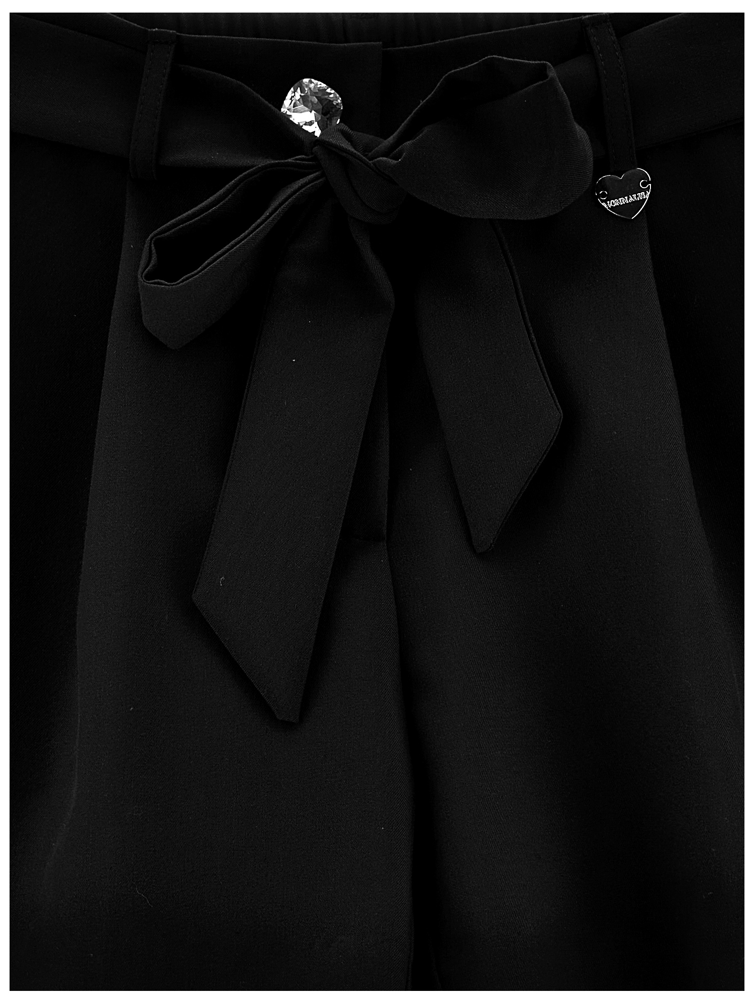 Monnalisa Lightweight Bermuda Shorts With Jewel Button In Black