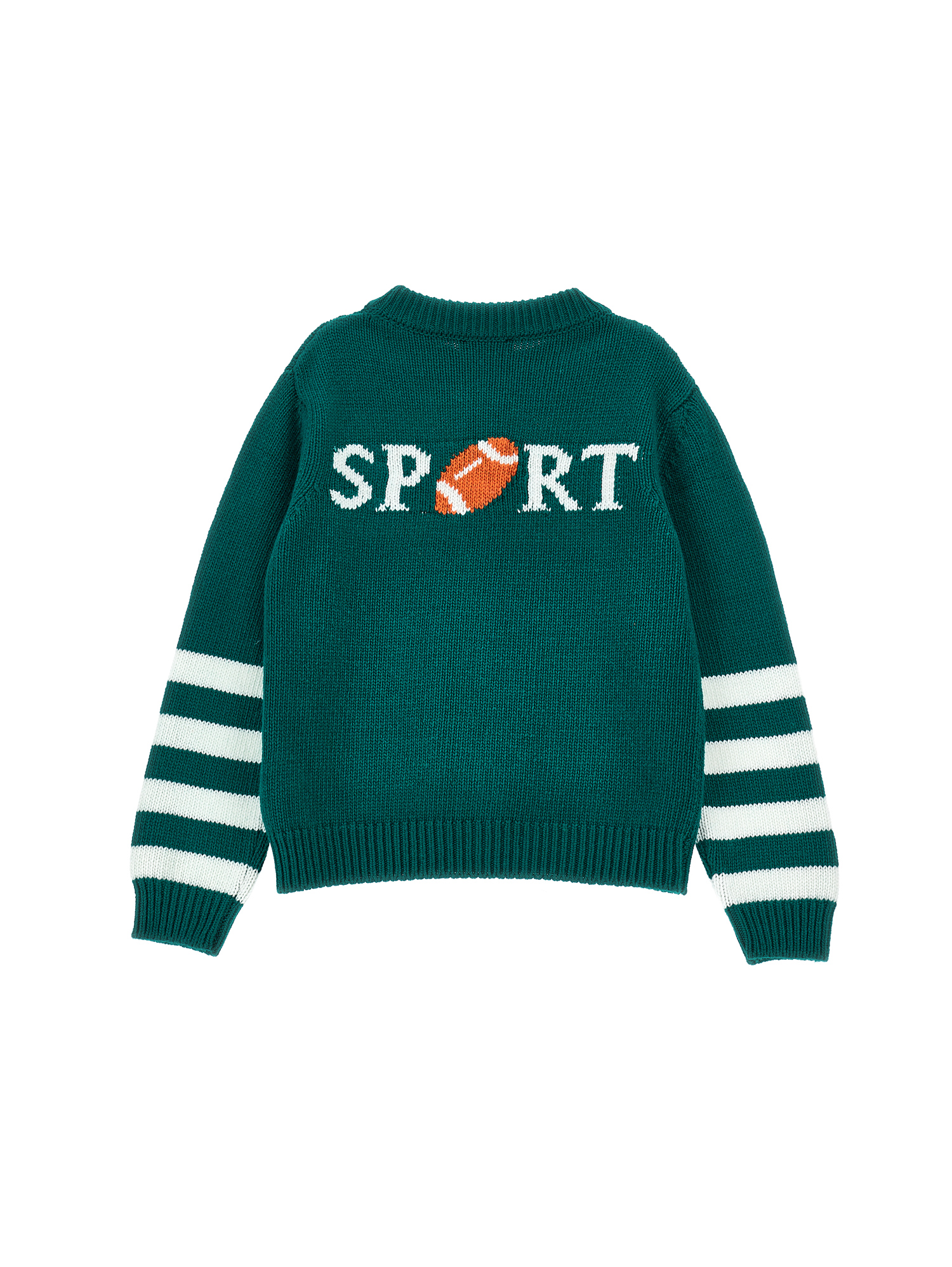 Monnalisa Cashmere Blend Cardigan In Cream White + Green
