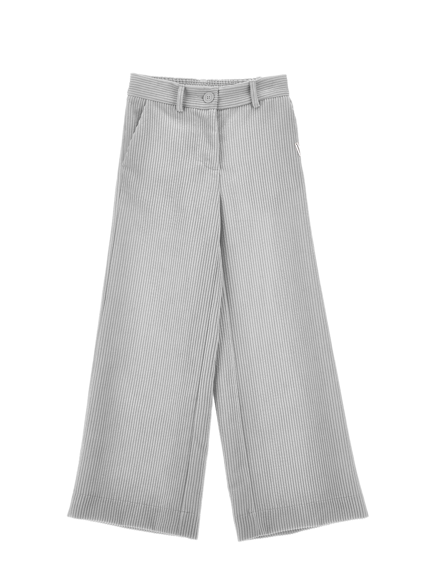 Monnalisa Velvet Corduroy Trousers In Grey
