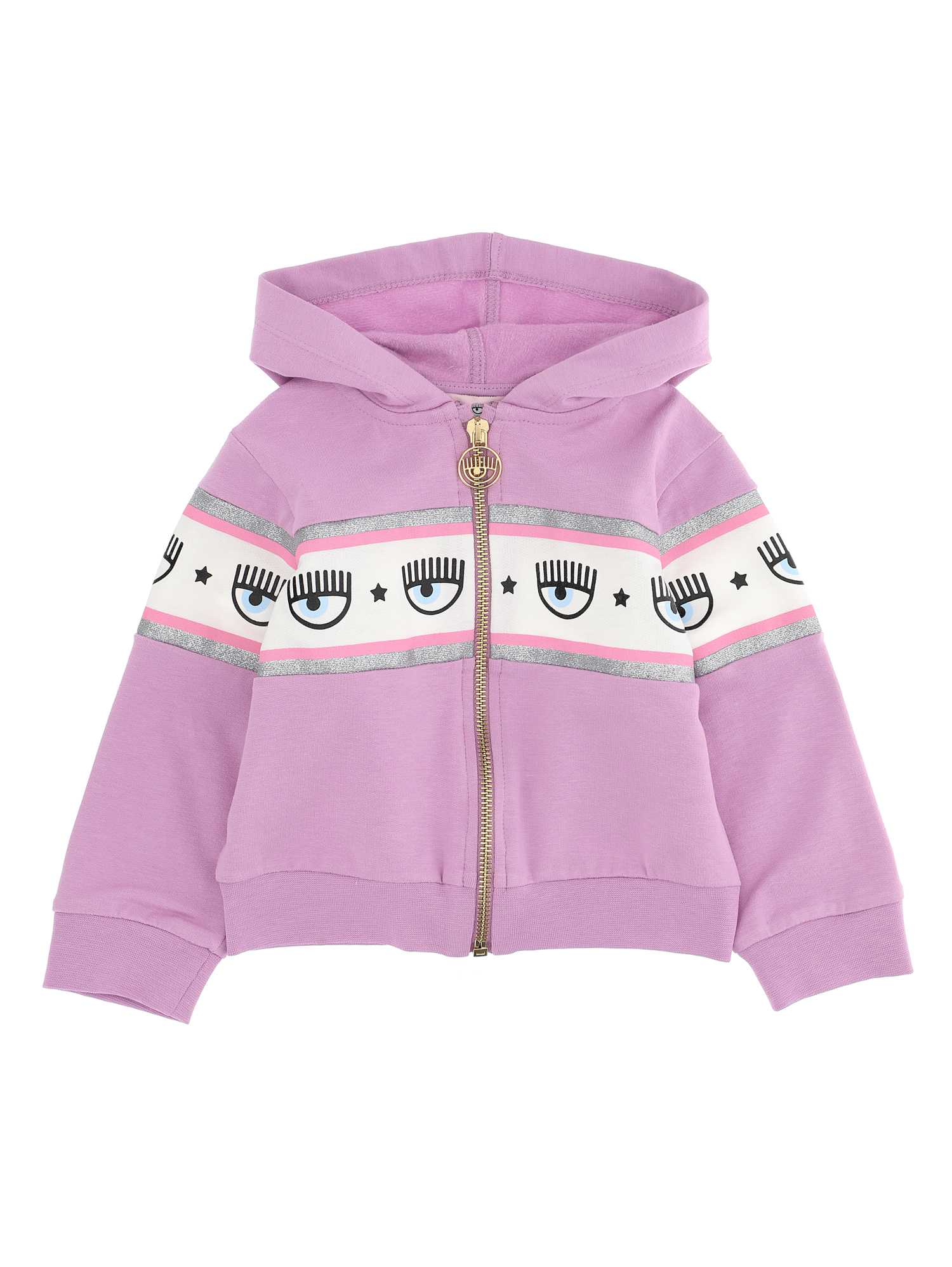 Chiara Ferragni Kids'   Maxi Logomania Hoodie In Violet Tulle