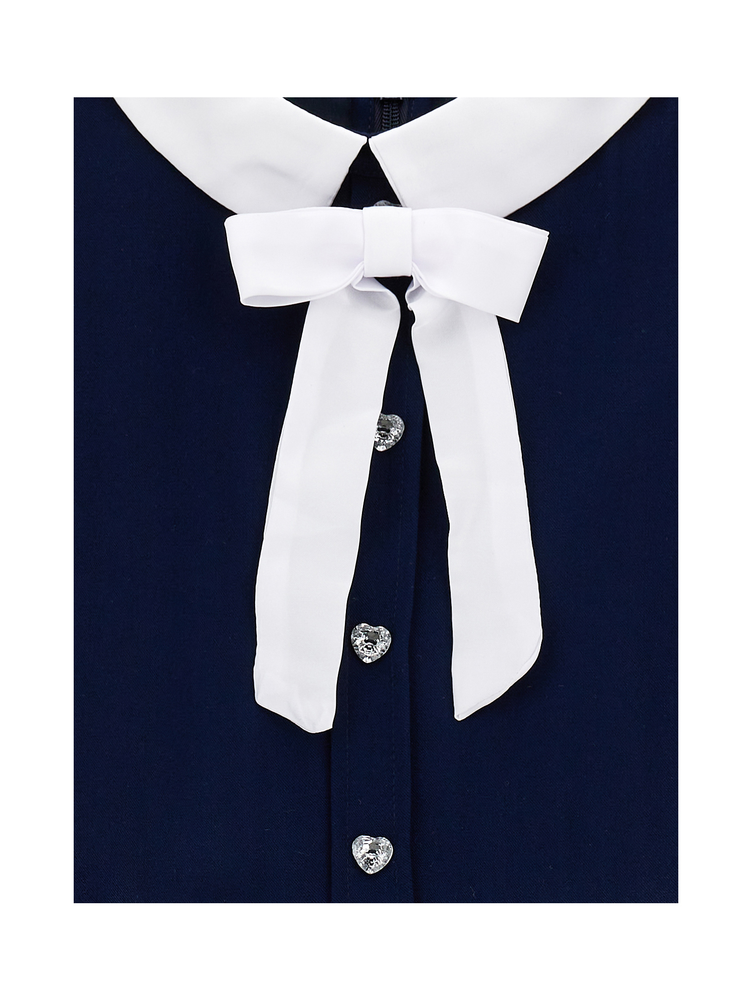 Monnalisa Dress With Bow And Buttons In Blue