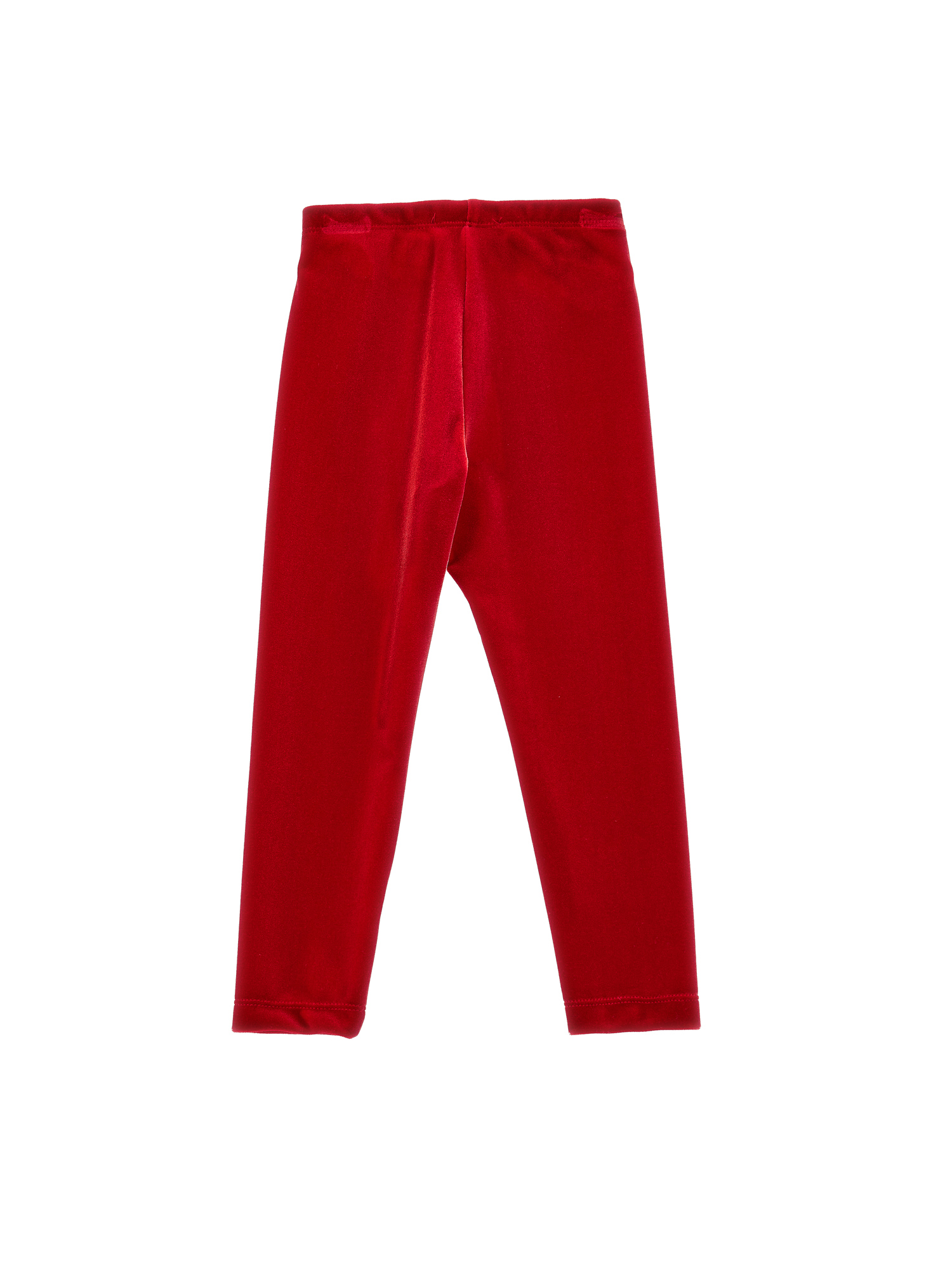 Monnalisa Chenille Leggings In Ruby Red