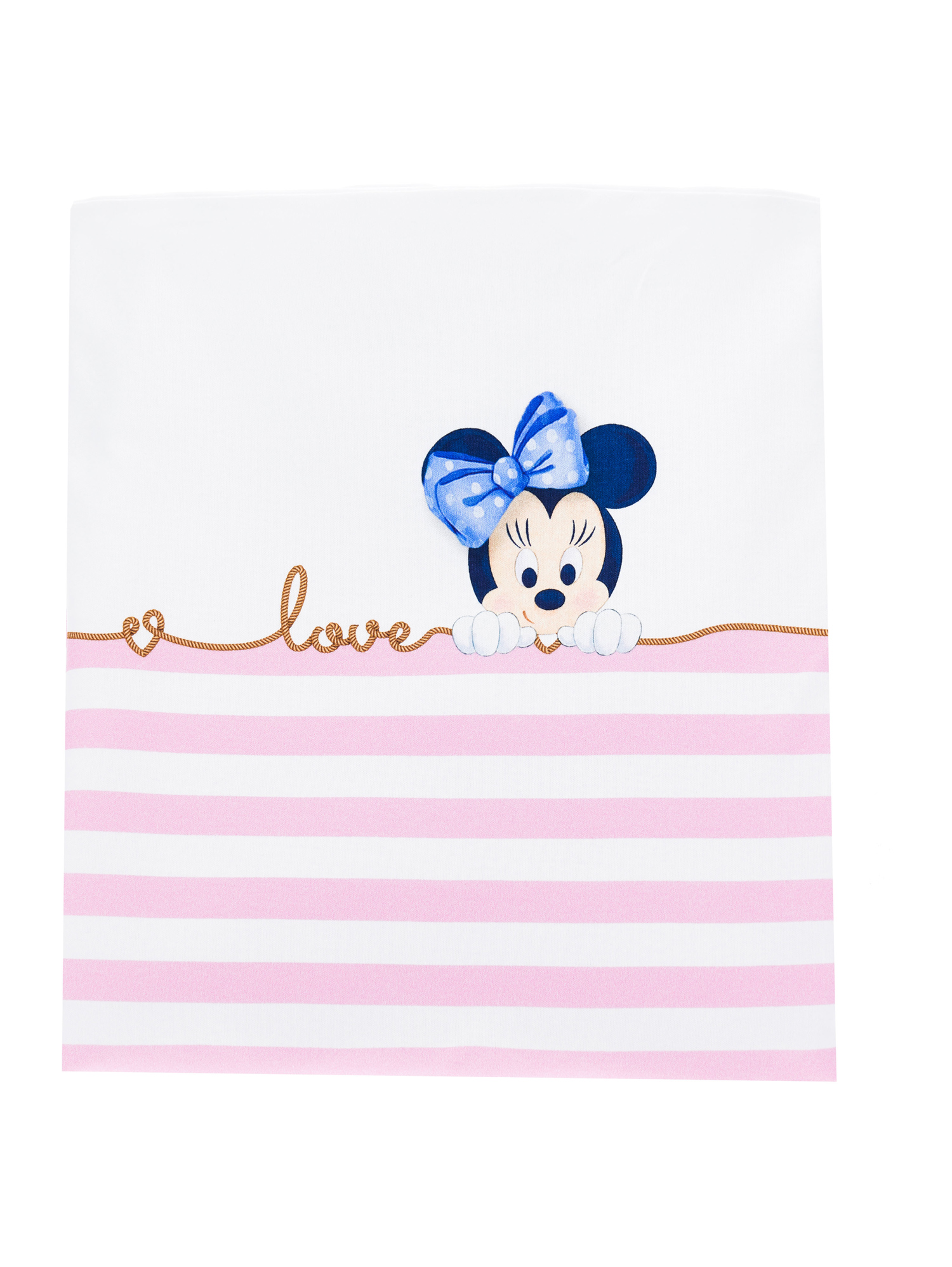 Shop Monnalisa Minnie Striped Blanket In White + Rosa Fairytale