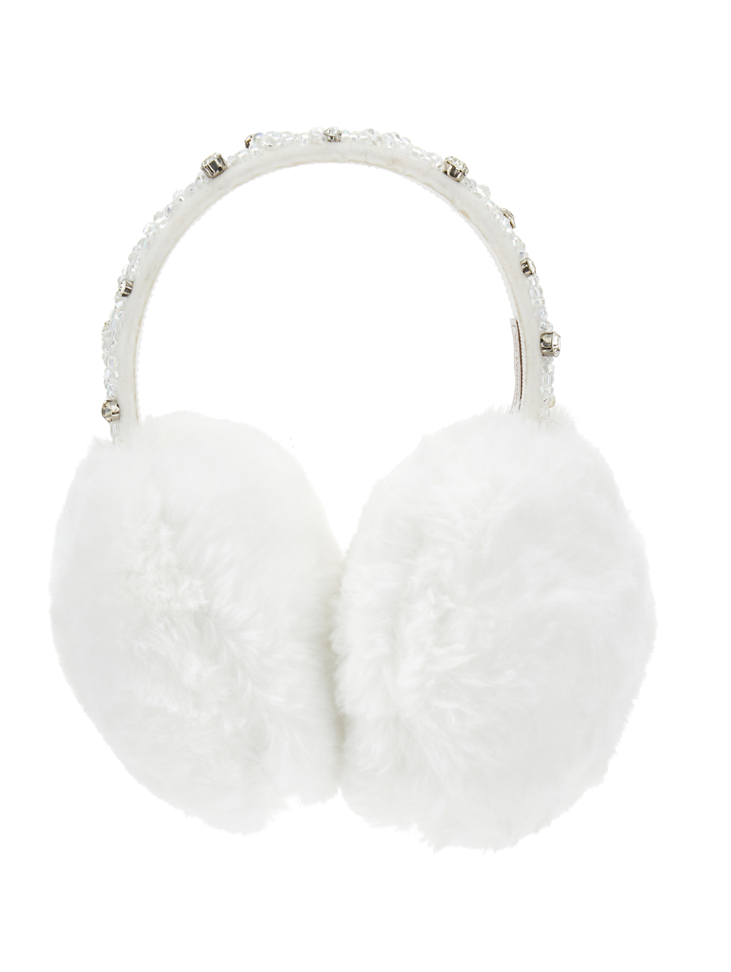 Monnalisa Plush Earmuffs In Cream