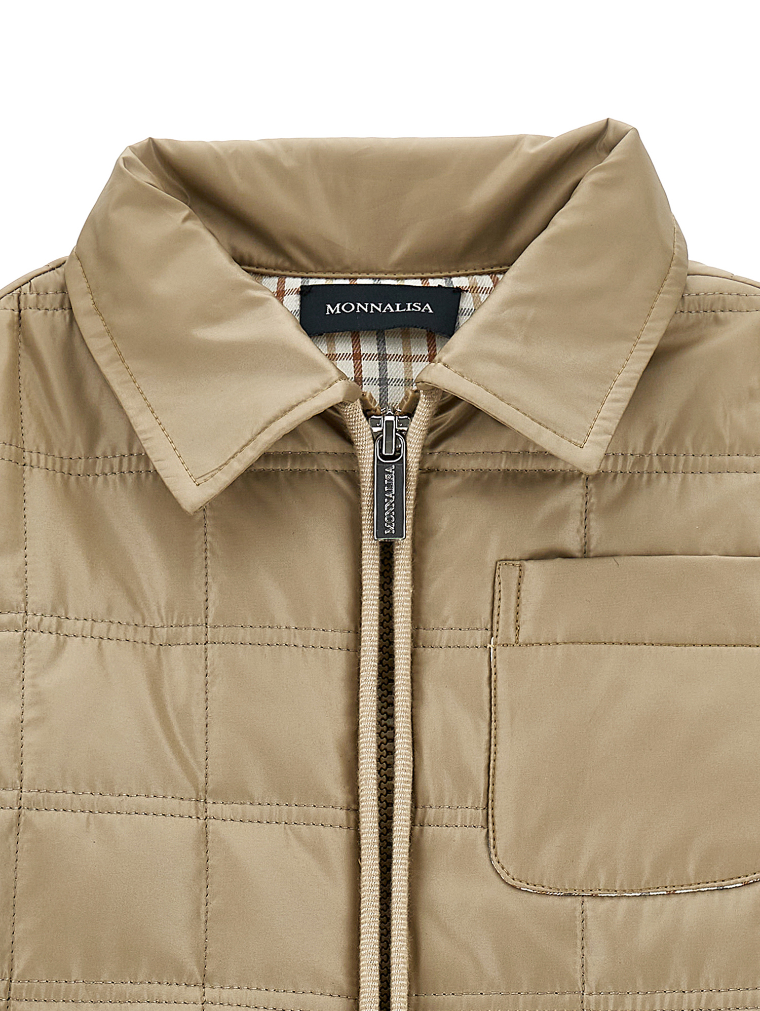 Monnalisa Extralight Jacket With Hood In Brown