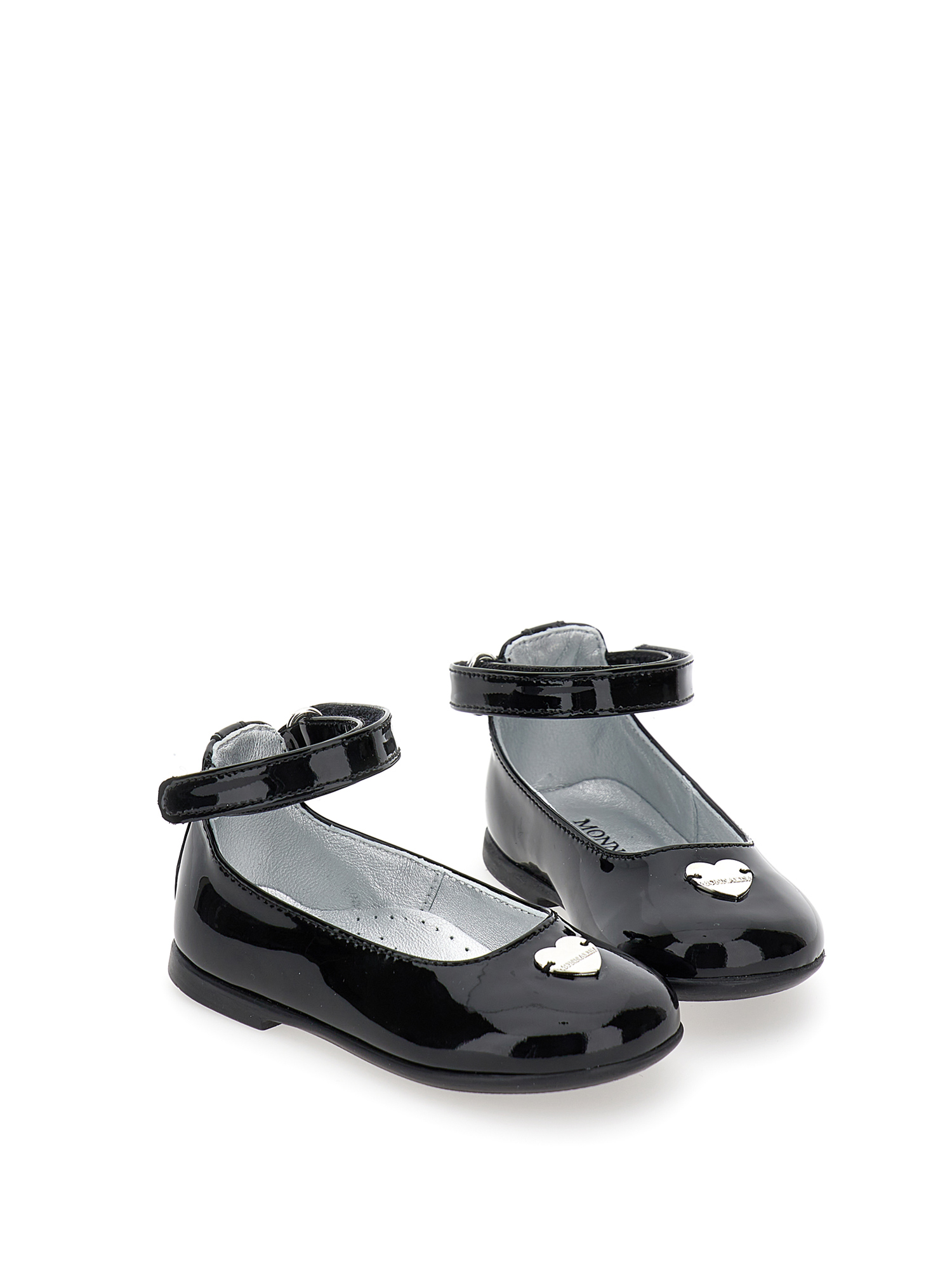 Monnalisa Patent Leather Ballet Flats With Bow In Black