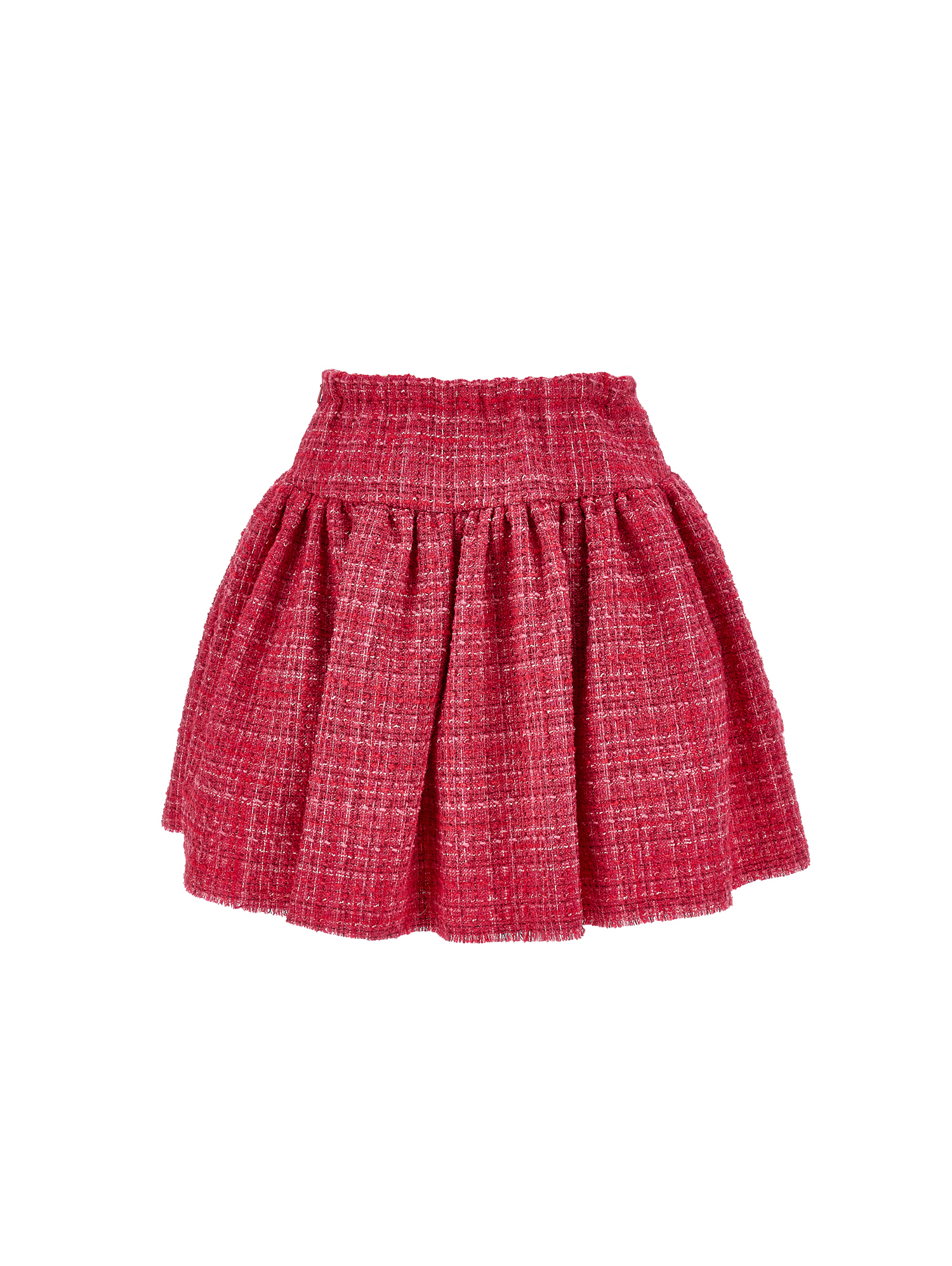 Monnalisa Melange Bouclé Skirt In Fuchsia