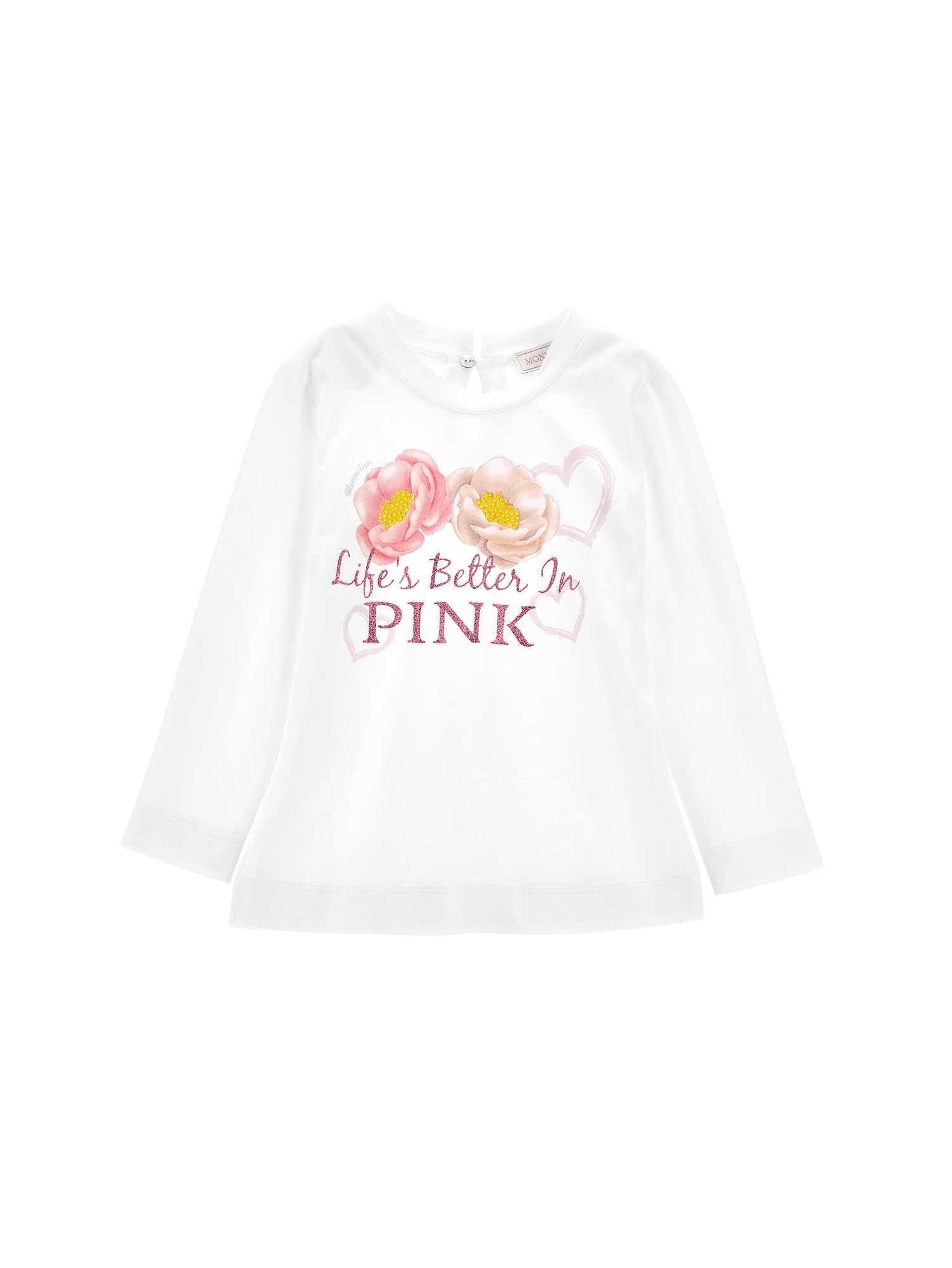 Monnalisa T-shirt cotone stampa Life is better