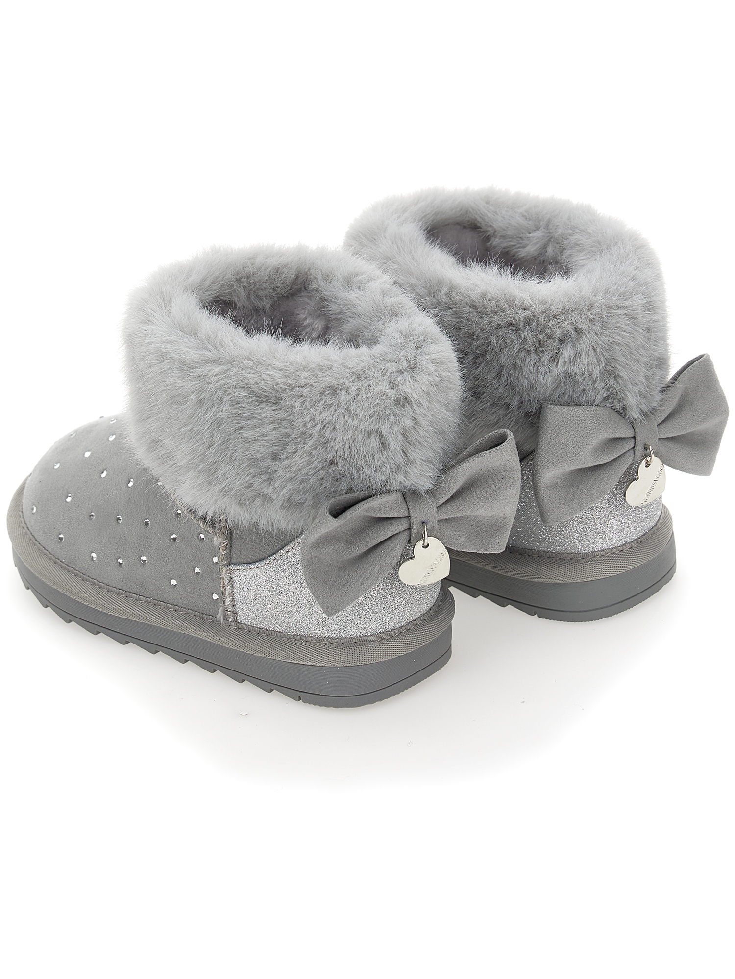 MONNALISA MONNALISA RHINESTONE SUEDE ANKLE BOOTS