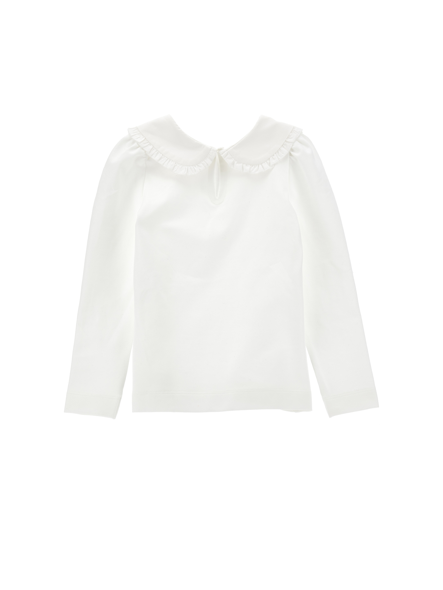 Monnalisa Jersey Shirt With Rhinestones In Cream