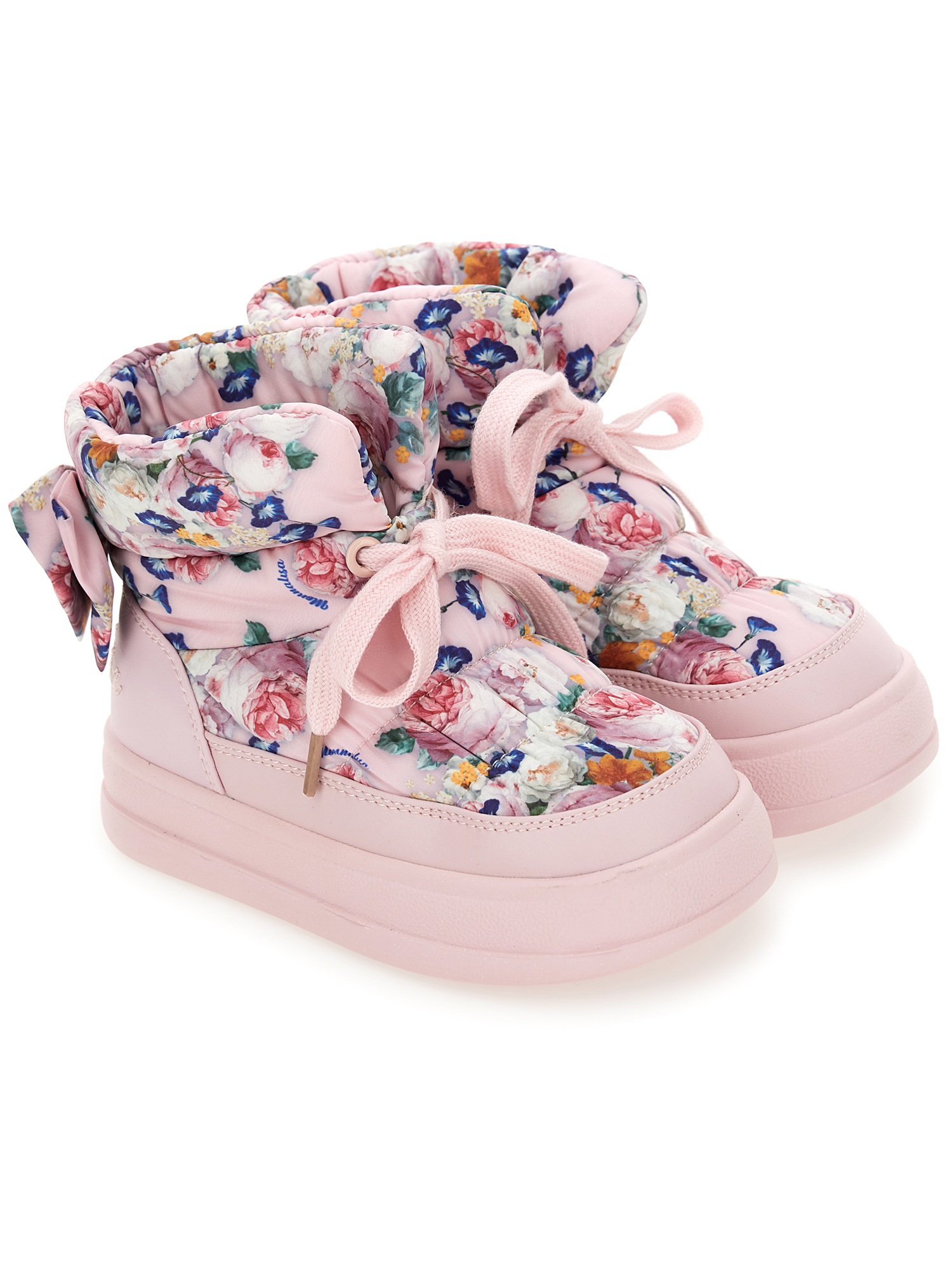 Shop Monnalisa Padded Technical Fabric Ankle Boots In Cyclamen + Multicolor