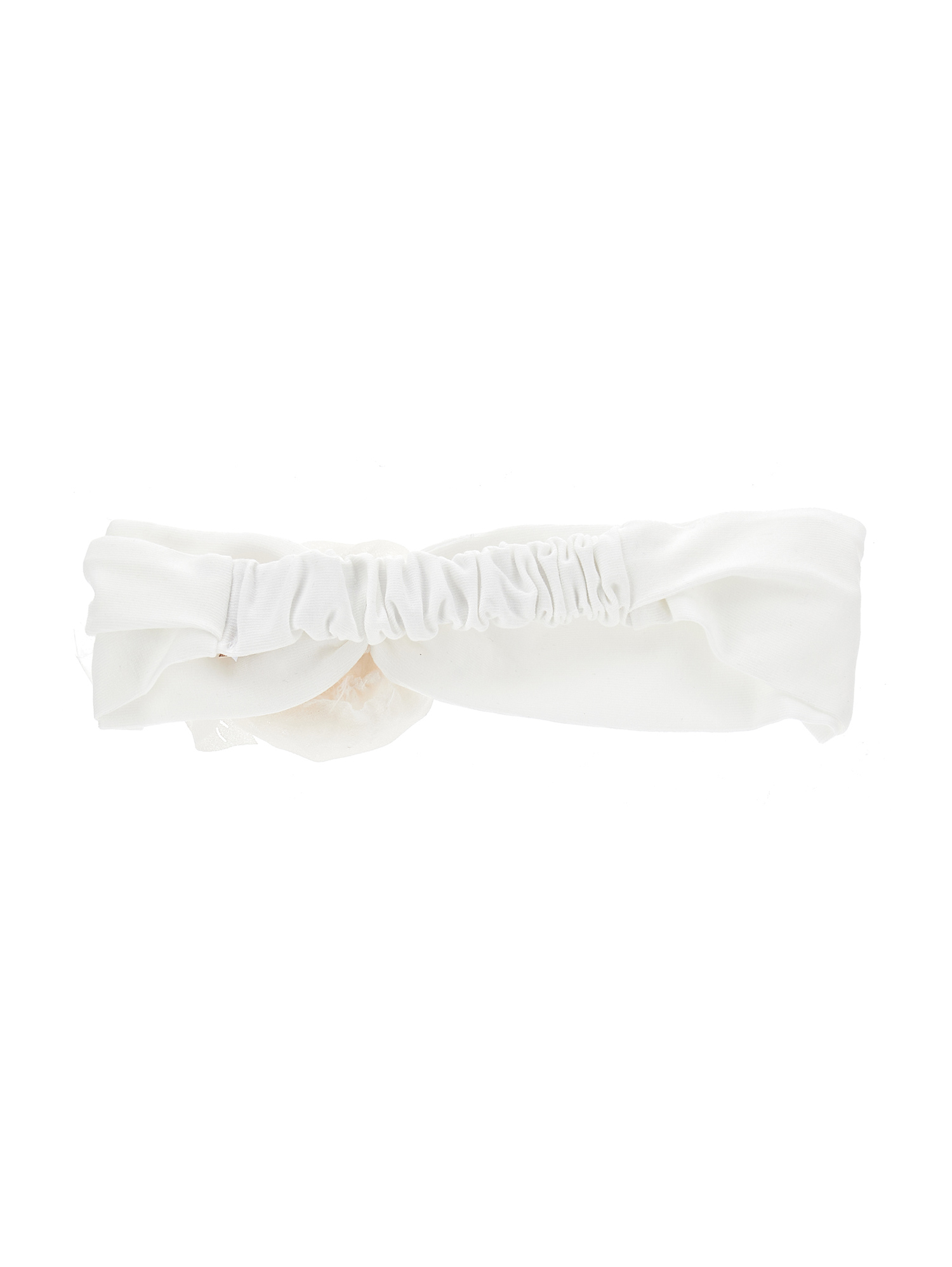 Shop Monnalisa Hair Band With Rose In Cream