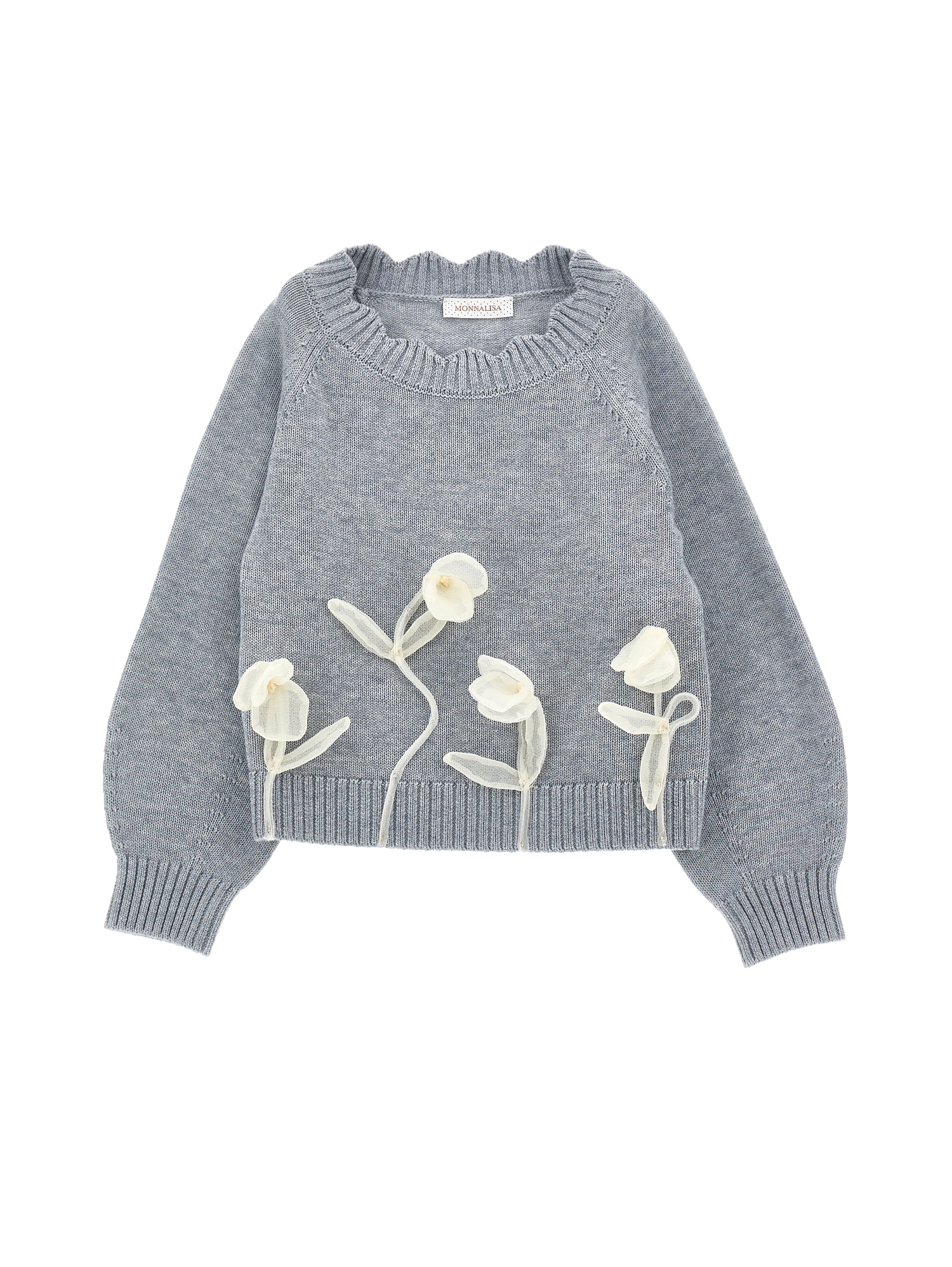 Monnalisa Pull con tulipani in tulle