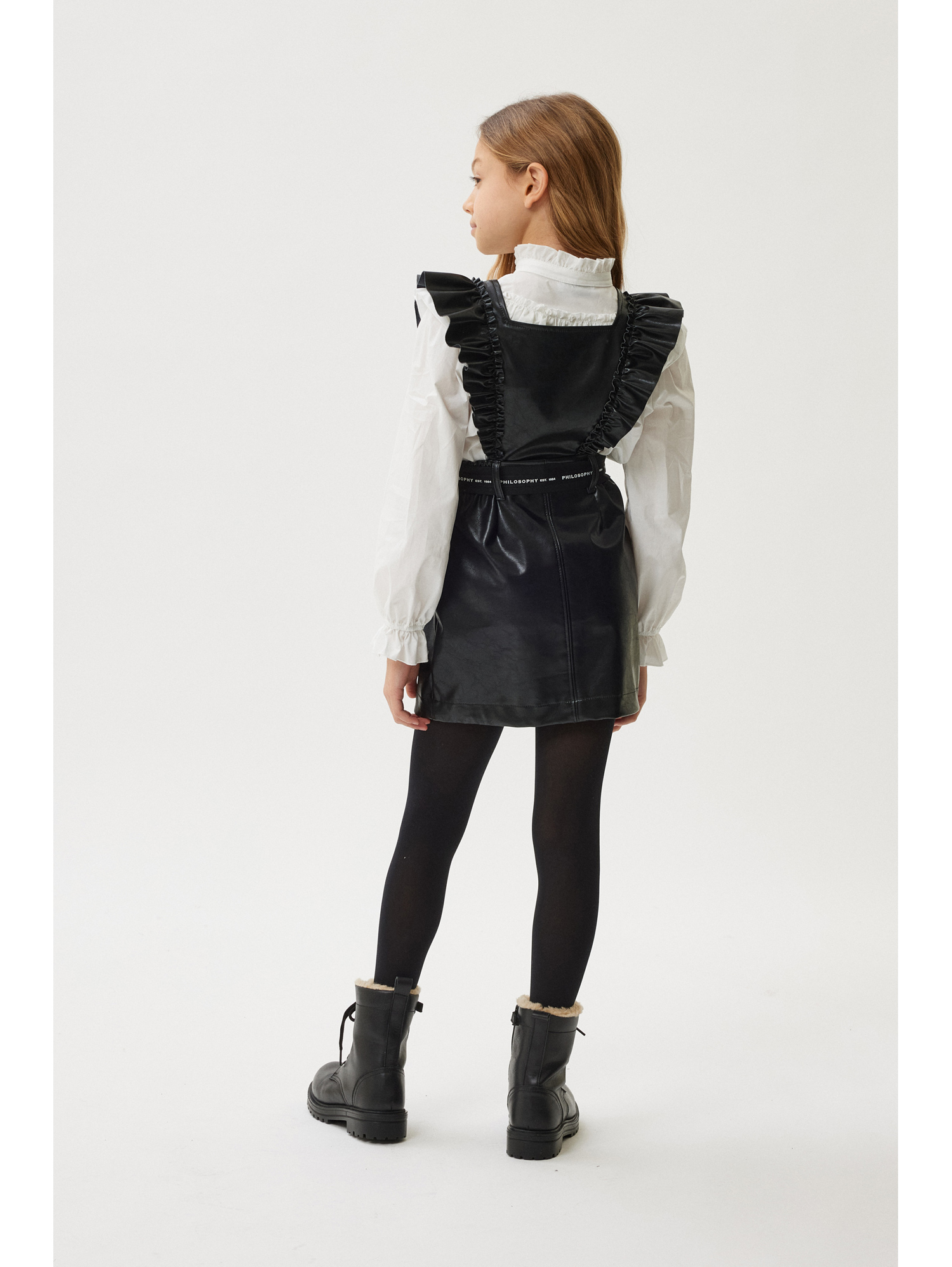 Philosophy Di Lorenzo Serafini Philosophy Kids Dungaree Skirt With Ruffles In Black