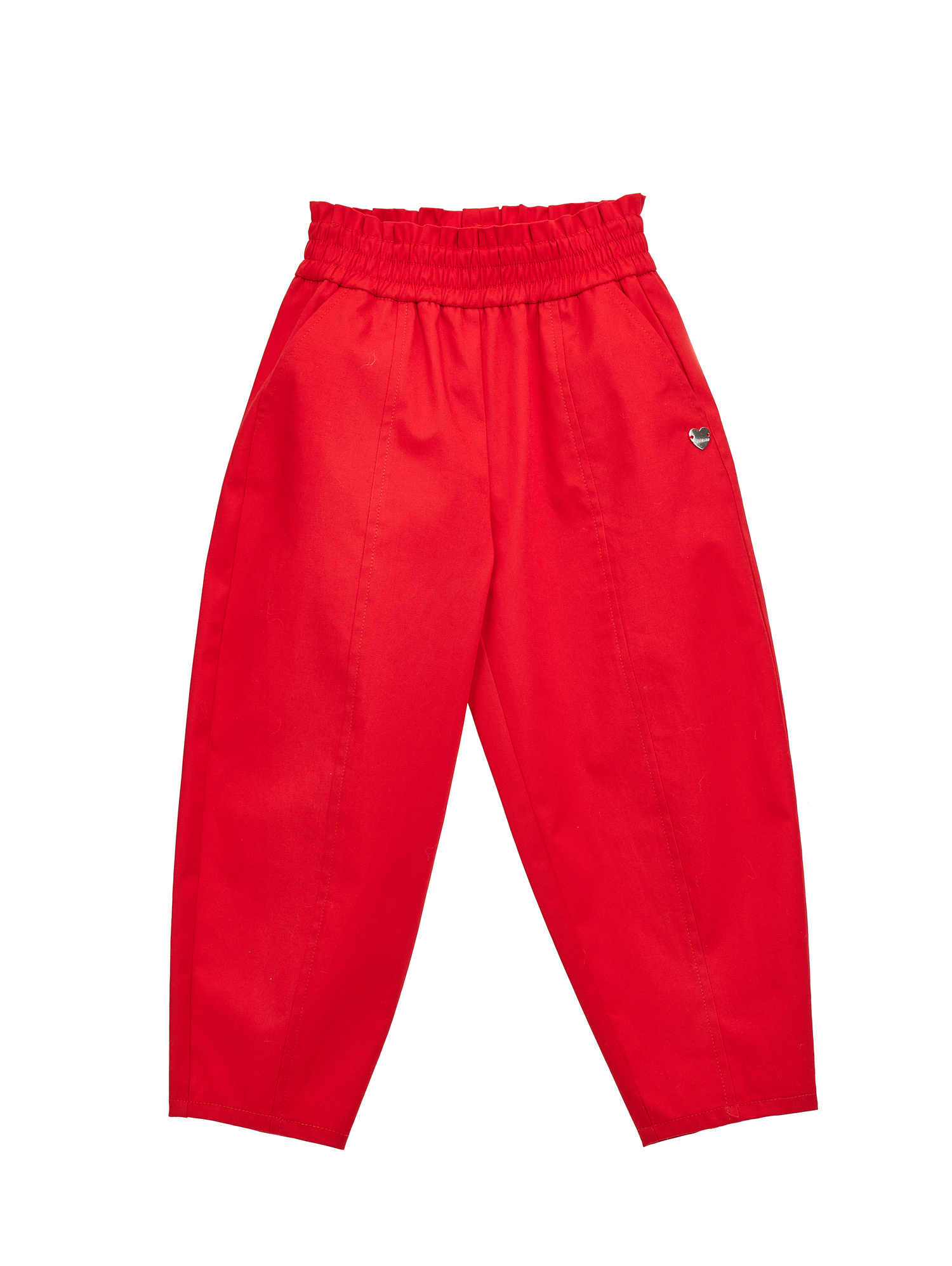 Monnalisa Kids'   Long Gabardine Balloon Trousers In Red