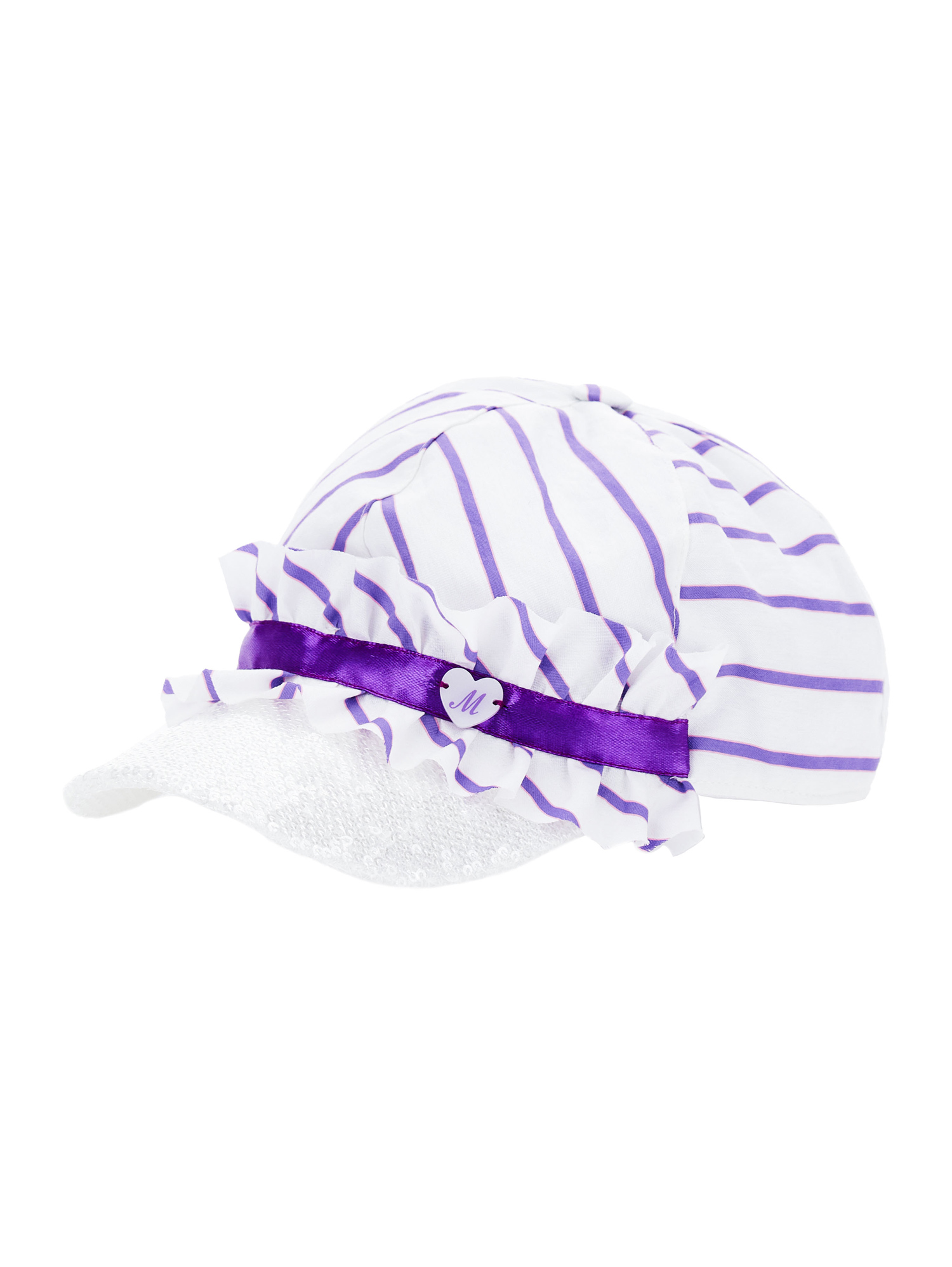 Shop Monnalisa Striped Baseball Cap In White