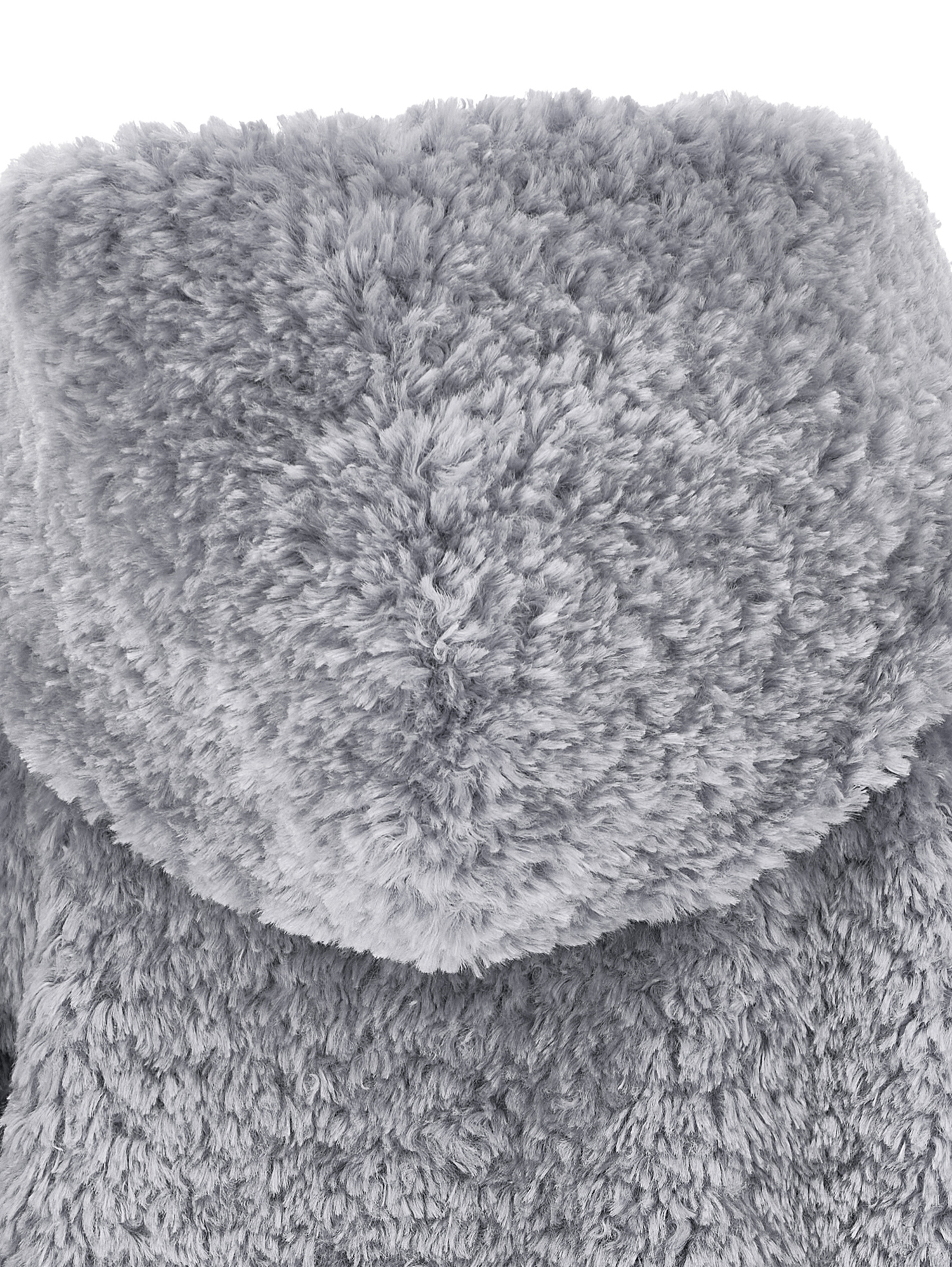 Monnalisa Plush Jacket With Hood In Grey